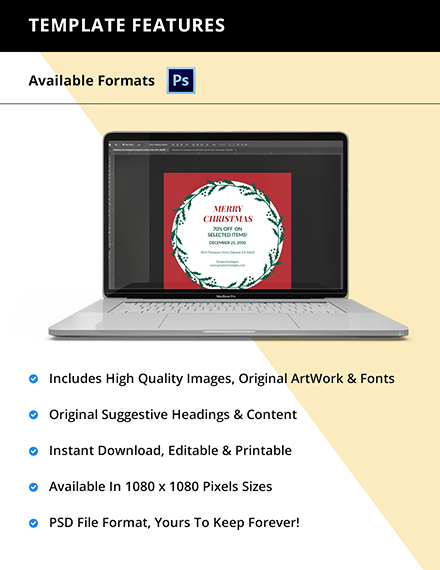 Free Christmas Eve Instagram Post Template to Edit Online