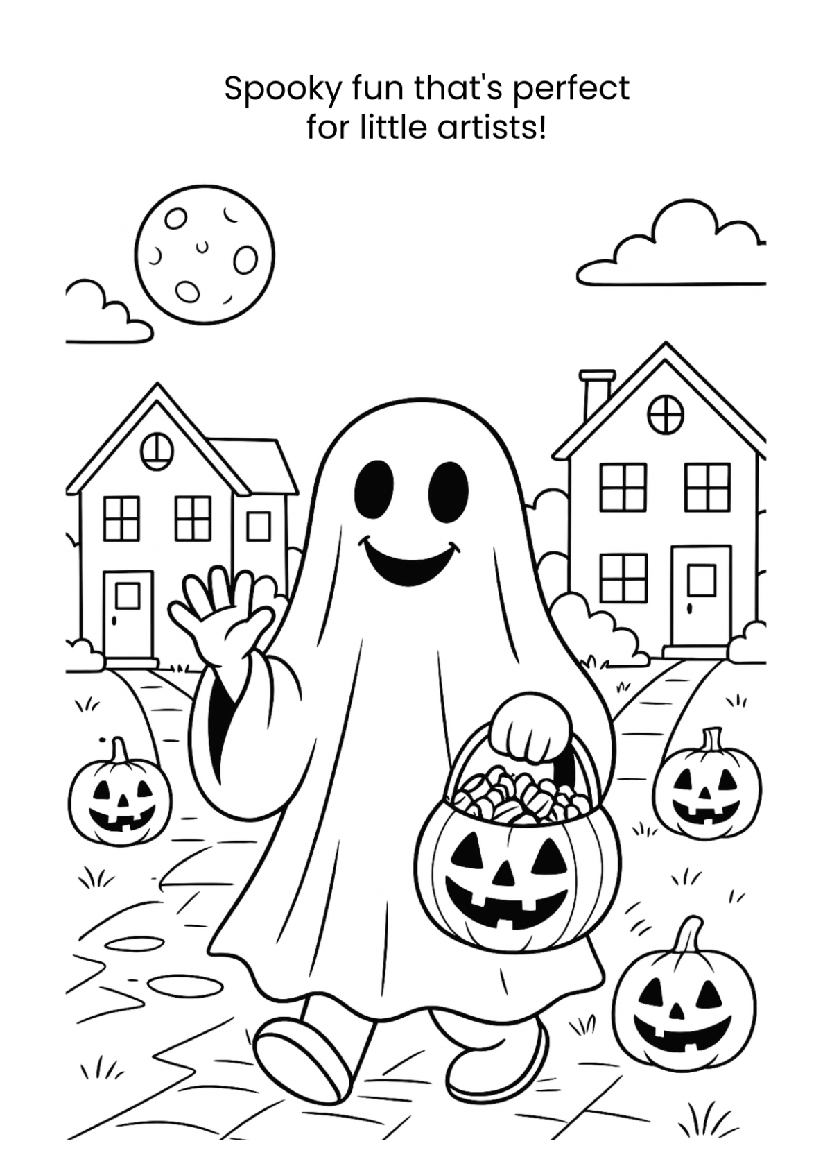 Free Kids Halloween Drawing Template to Edit Online