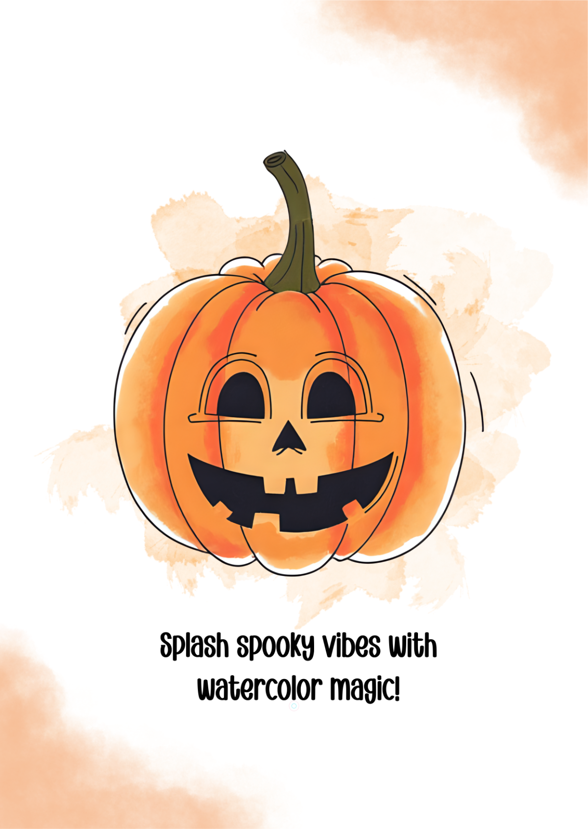 Free Halloween Watercolor Drawing Template to Edit Online