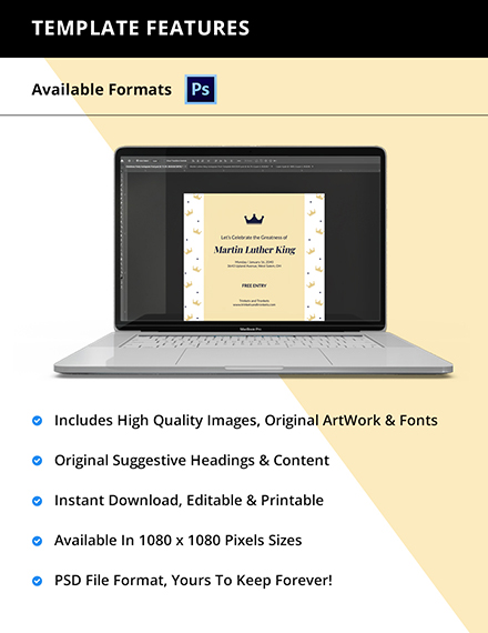 Free Martin Luther King Instagram Post Template to Edit Online