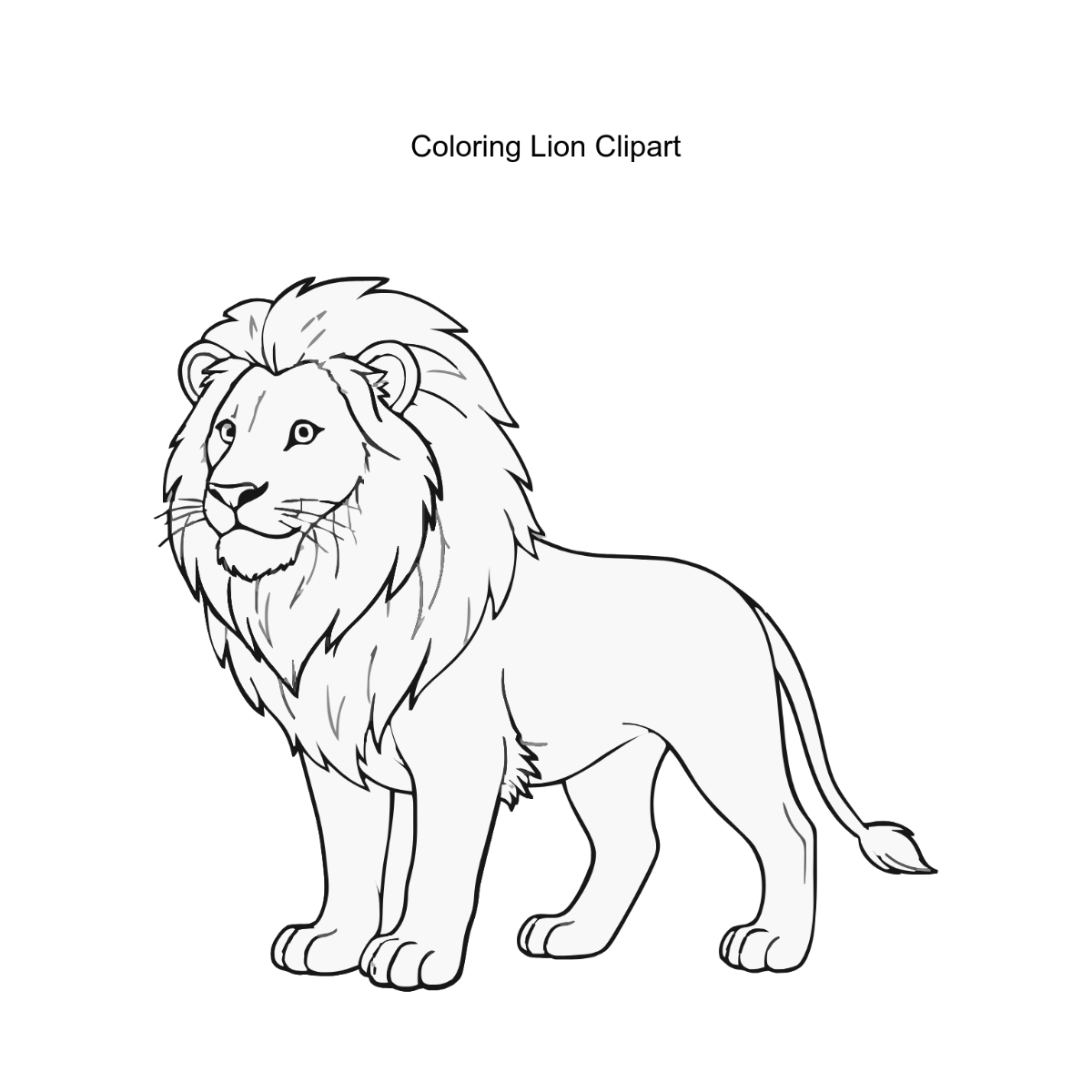 Free Coloring Lion Vector Clipart (PNG, SVG) to Edit Online