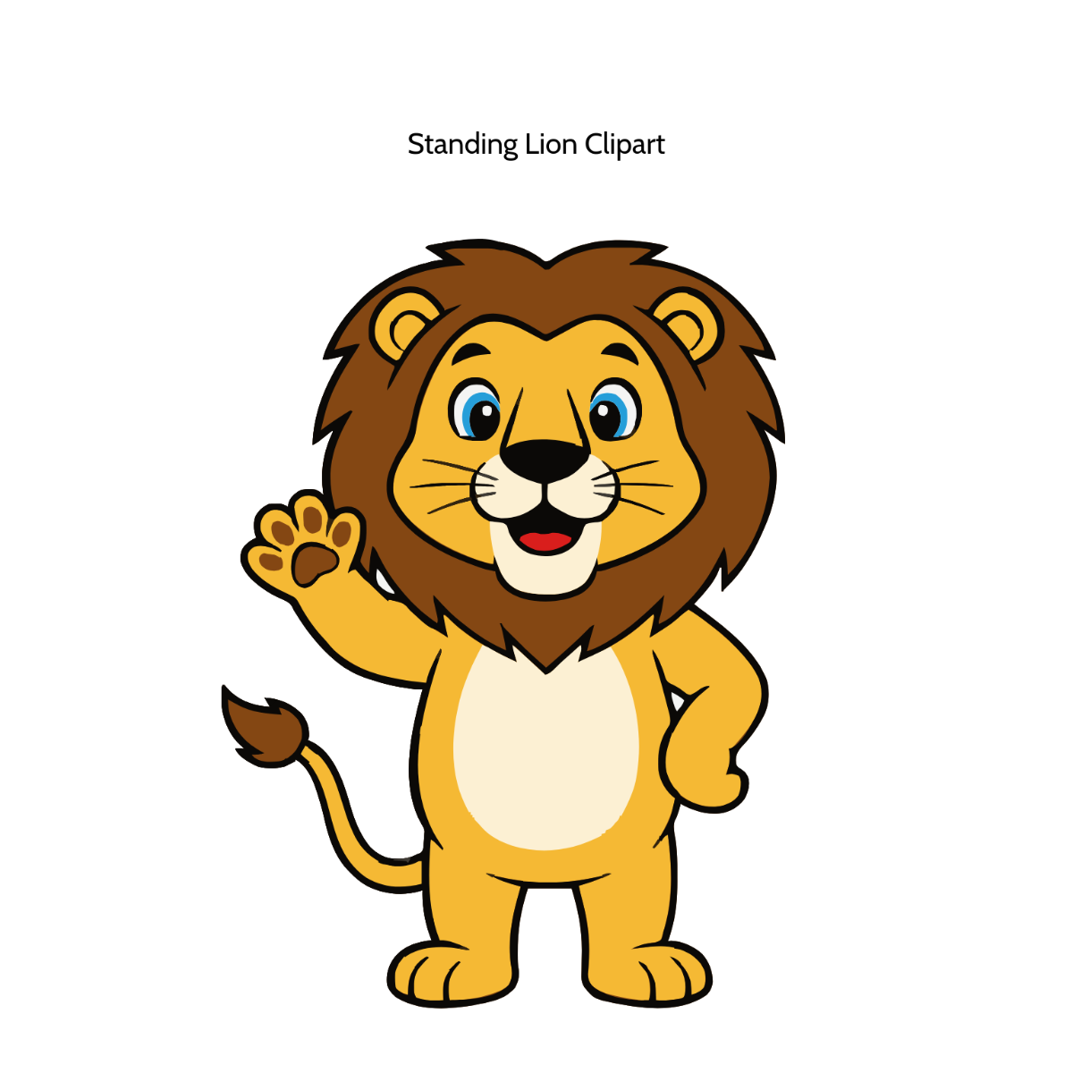 Free Standing Lion Vector Clipart (PNG, SVG) to Edit Online