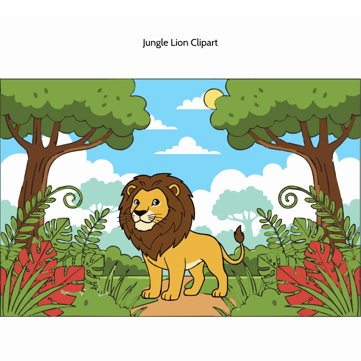 Free Jungle Lion Vector Clipart (PNG, SVG) to Edit Online