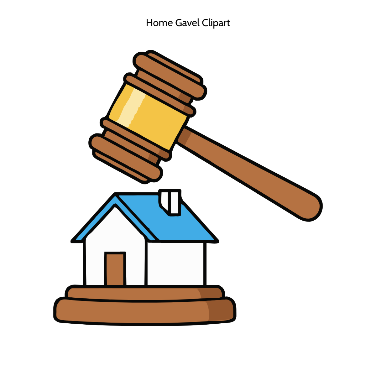 Free Home Gavel Vector Clipart (PNG, SVG) to Edit Online