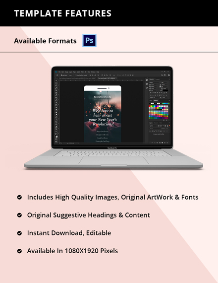 Free New Year's Resolution Instagram Story Template to Edit Online