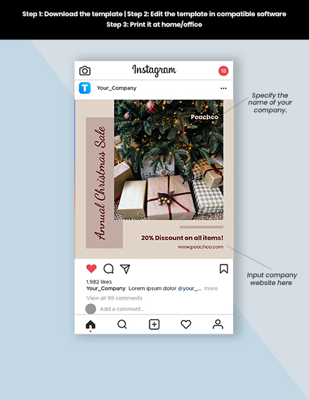 Free Annual Christmas Sale Instagram Post Template to Edit Online