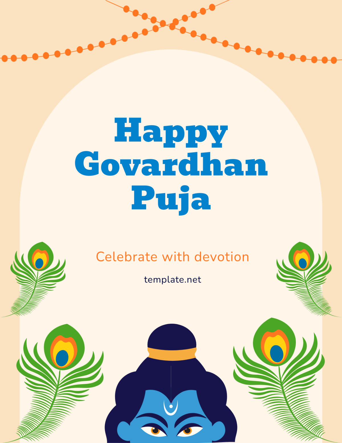 Free Minimalist Govardhan Puja Template to Edit Online