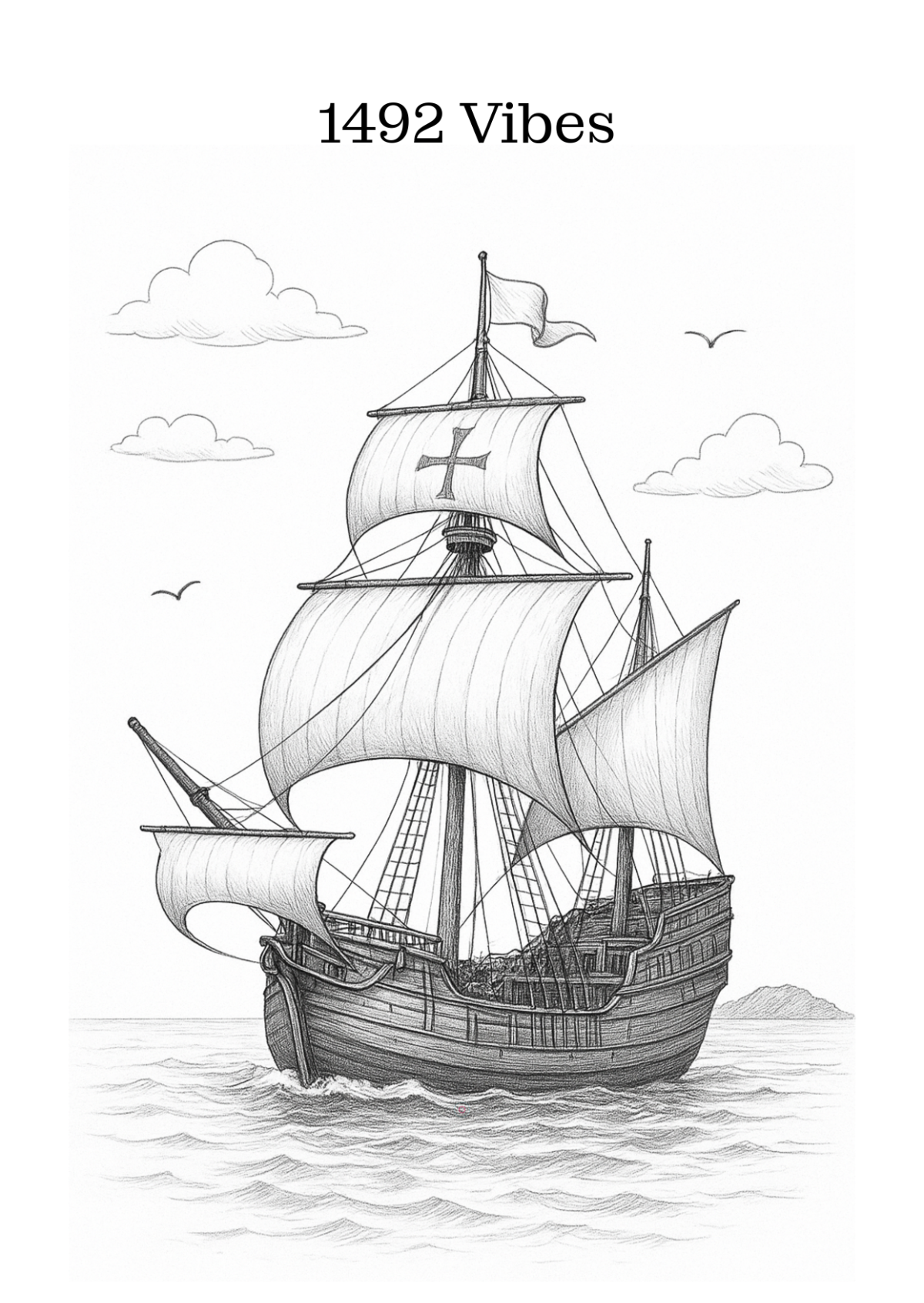Free Vintage Columbus Day Drawing Template to Edit Online