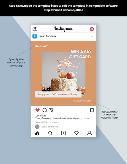 Free New Year's Eve Instagram Post Template to Edit Online