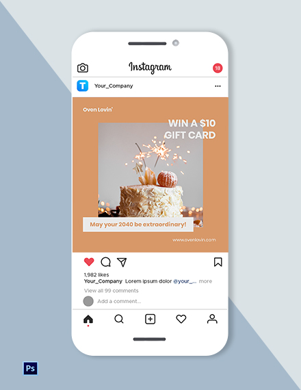 Free New Year's Eve Instagram Post Template to Edit Online