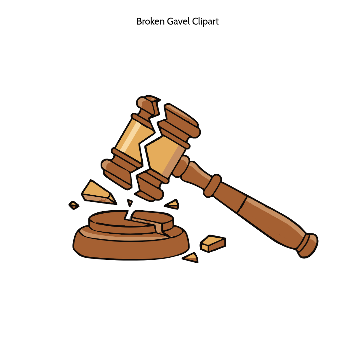 Free Broken Gavel Silhouette Vector Clipart (PNG, SVG) to Edit Online