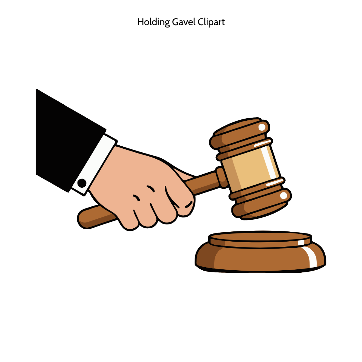 Free Holding Gavel Cartoon Vector Clipart (PNG, SVG) to Edit Online