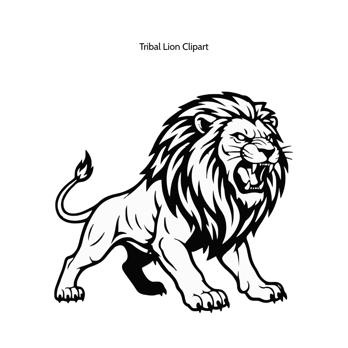 Free Tribal Lion Vector Clipart (PNG, SVG) to Edit Online