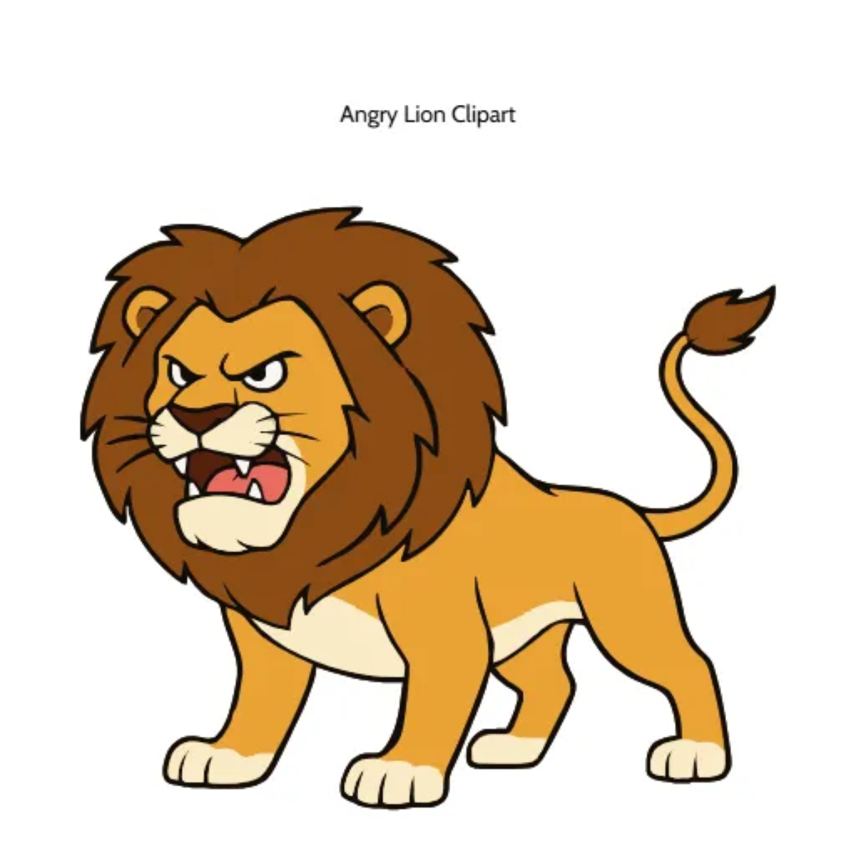 Free Angry Lion Vector Clipart (PNG, SVG) to Edit Online