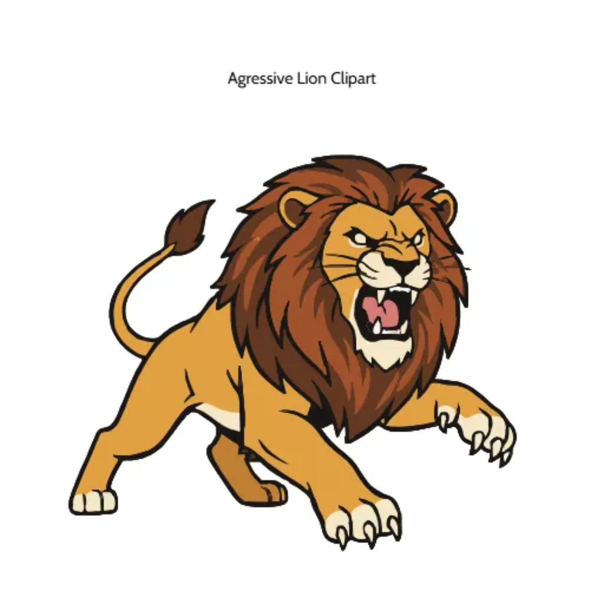 Free Aggressive Lion Vector Clipart (PNG, SVG) to Edit Online