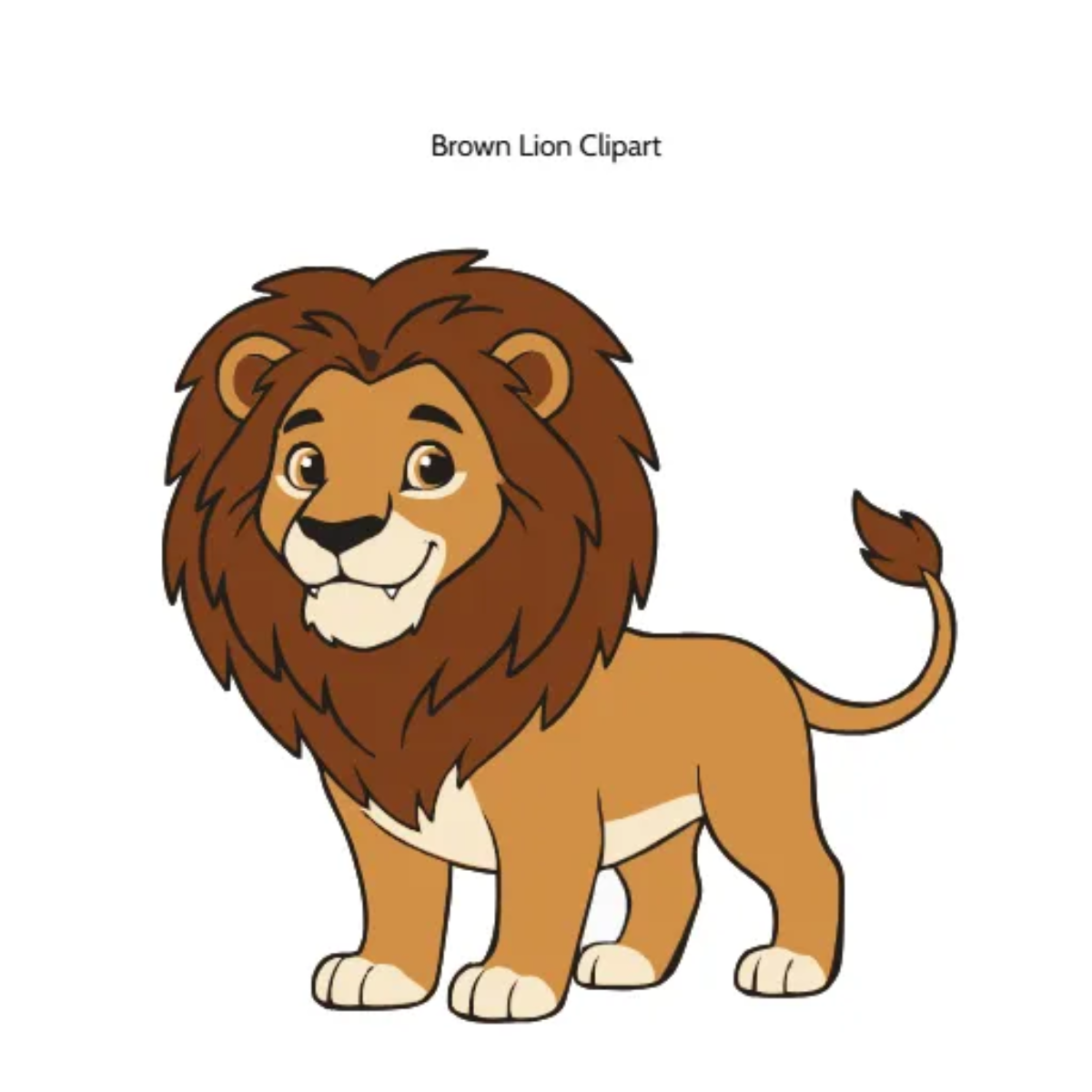 Free Brown Lion Vector Clipart (PNG, SVG) to Edit Online