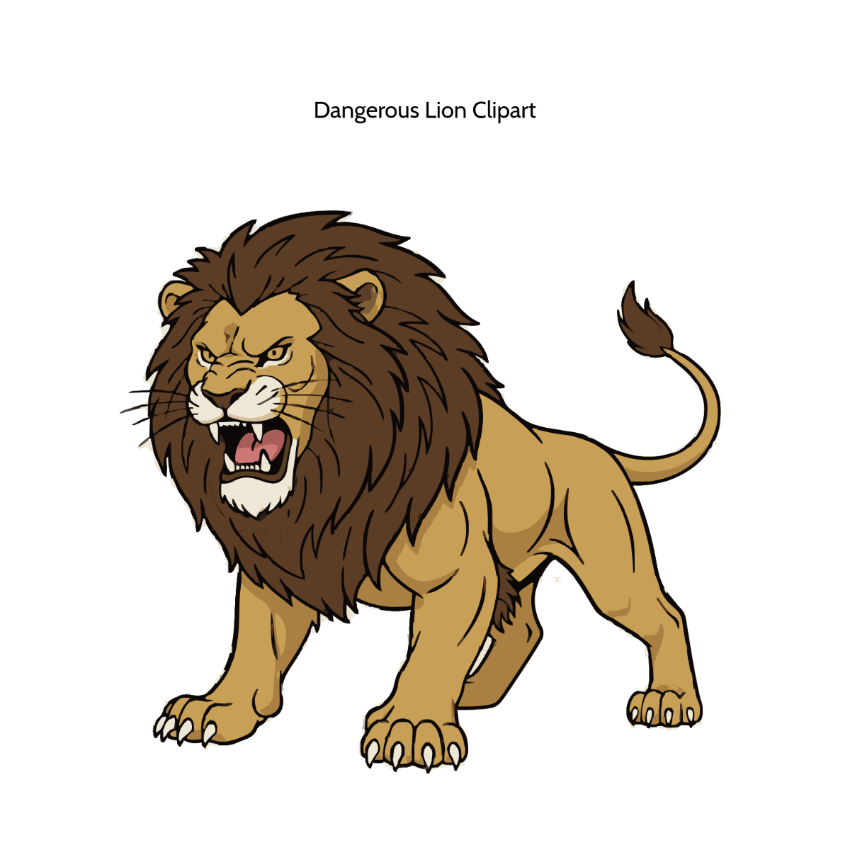 Free Dangerous Lion Vector Clipart (PNG, SVG) to Edit Online