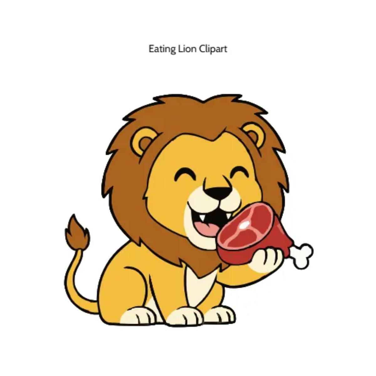 Free Eating Lion Vector Clipart (PNG, SVG) to Edit Online