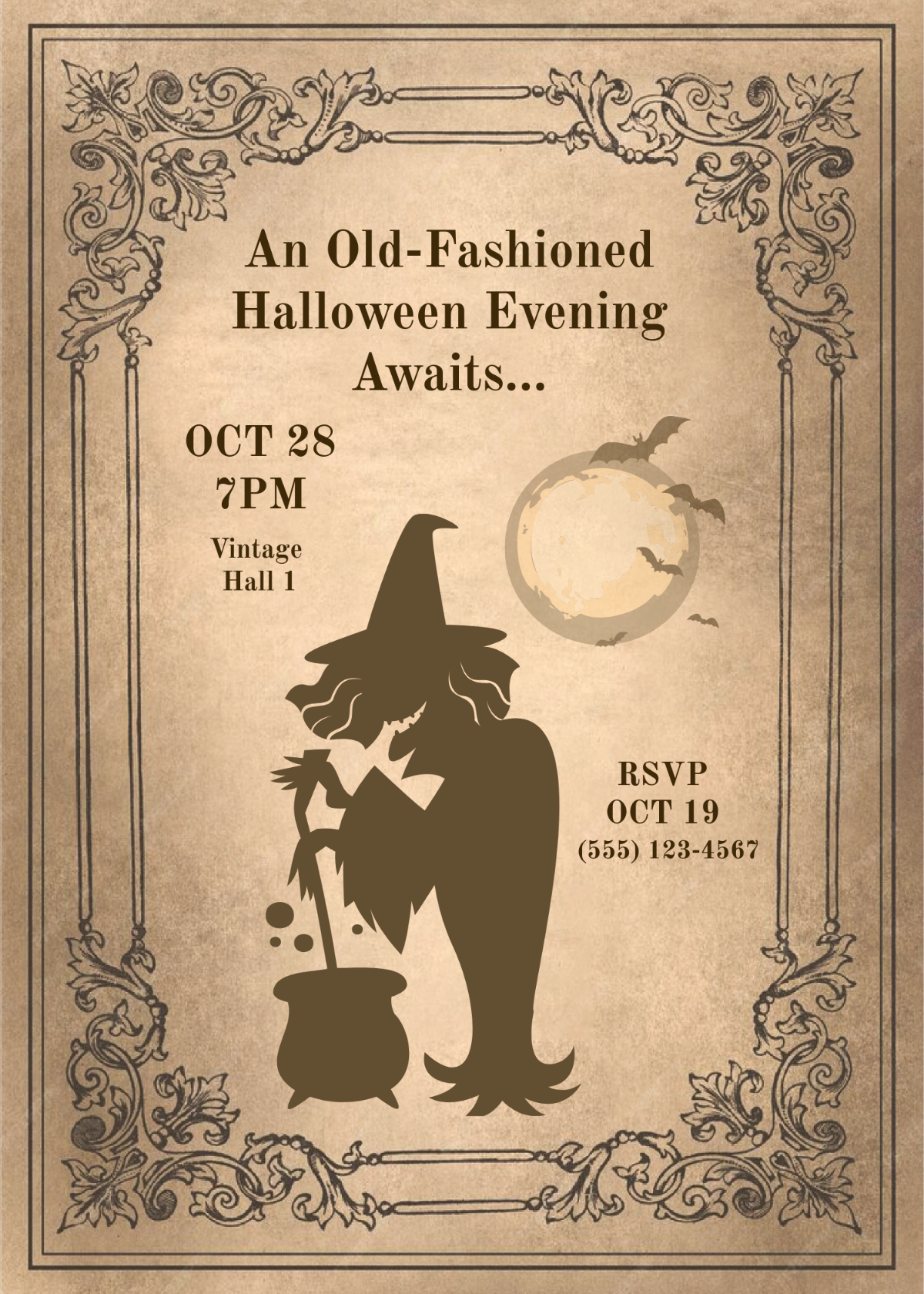 Free Nostalgic Halloween Invitation Template to Edit Online