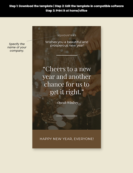 Free New Year Wishes Instagram Story Template to Edit Online