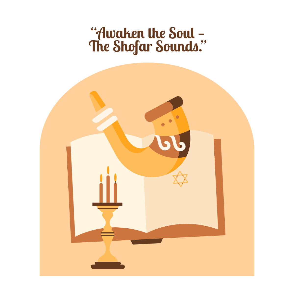 Shofar Blowing Yom Kippur Illustration