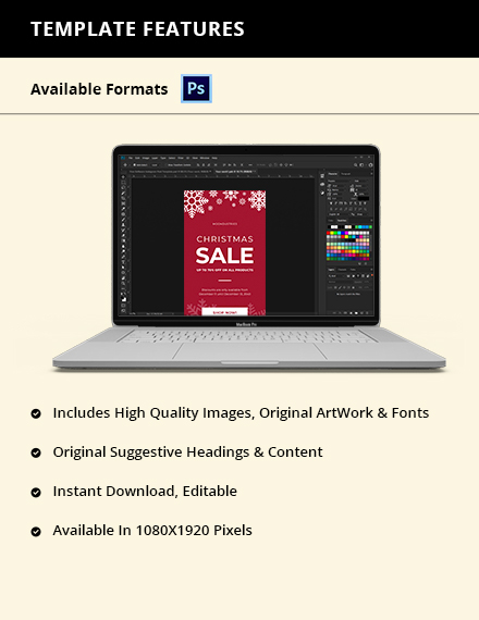 Free Christmas Sale Whatsapp Story Template to Edit Online
