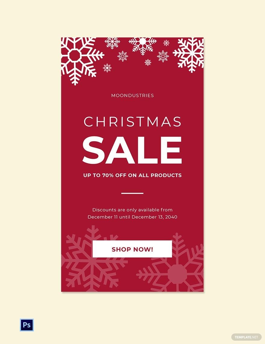 Free Christmas Sale Whatsapp Story Template in PSD
