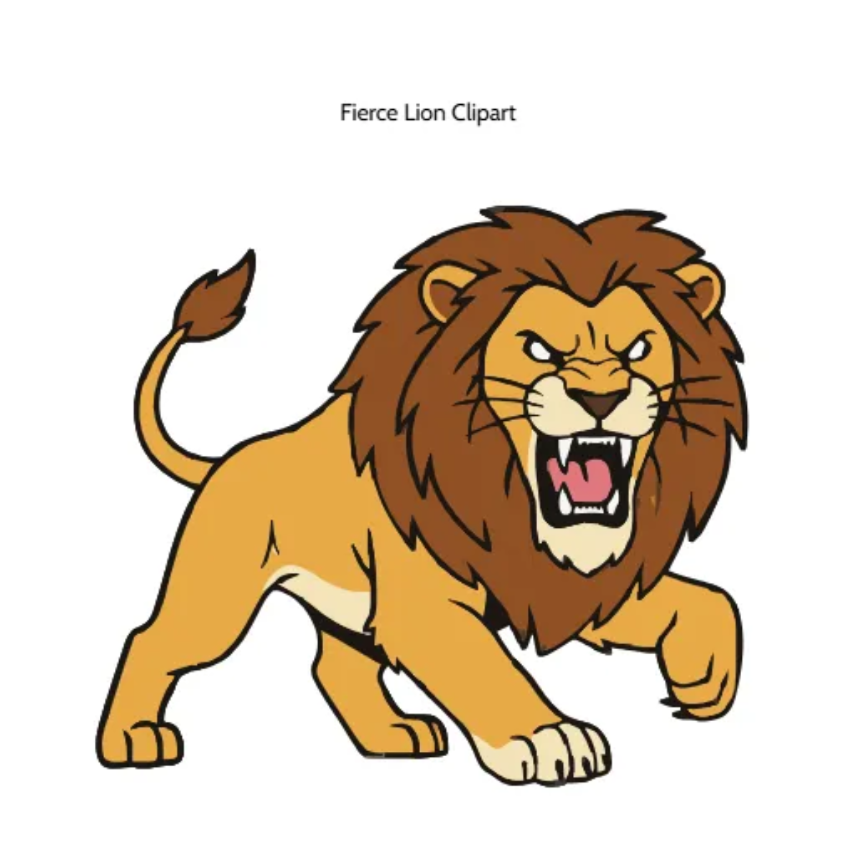 Free Fierce Lion Vector Clipart (PNG, SVG) to Edit Online
