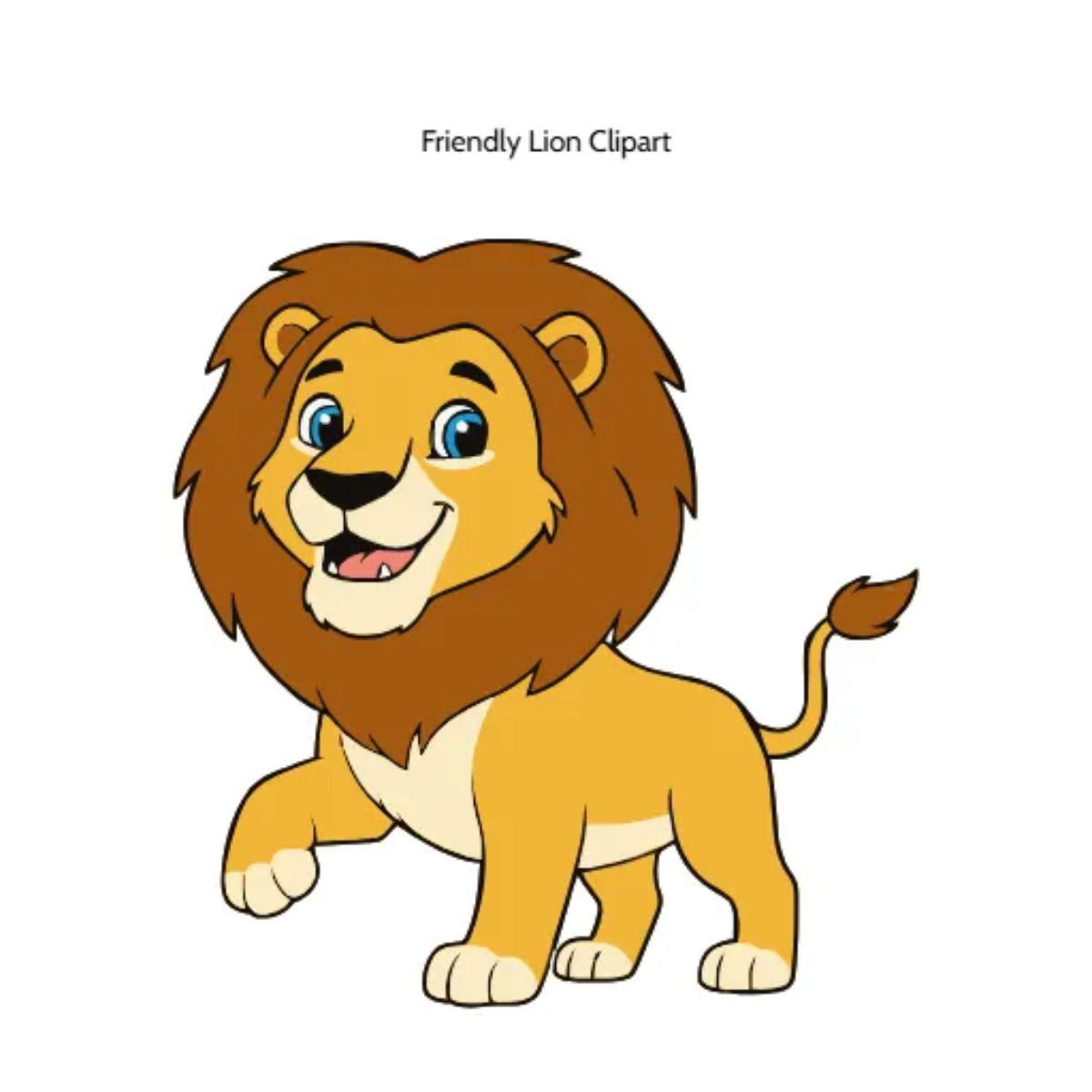 Free Friendly Lion Vector Clipart (PNG, SVG) to Edit Online