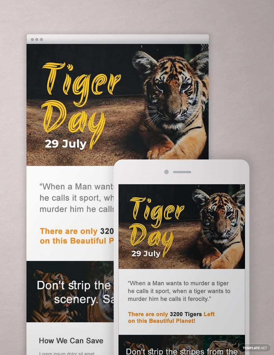International Tiger Day Newsletter Template