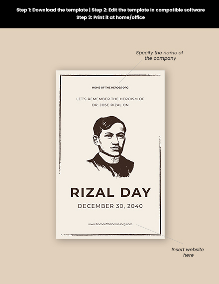 Free Rizal Day Poster Template to Edit Online