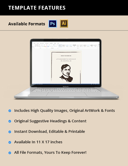 Free Rizal Day Poster Template to Edit Online