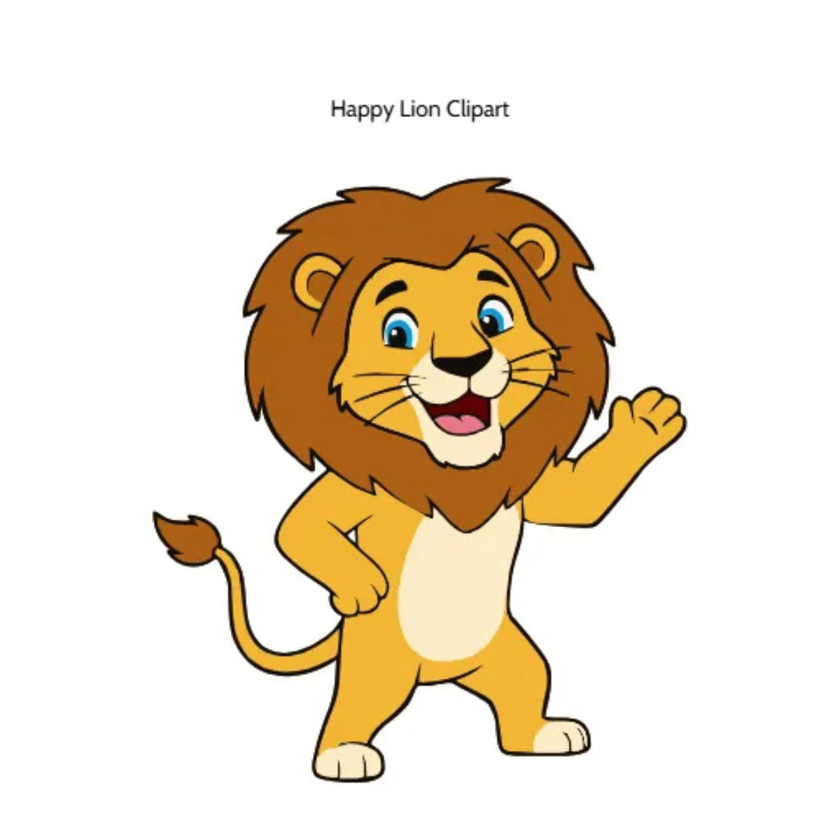 Free Happy Lion Vector Clipart (PNG, SVG) to Edit Online