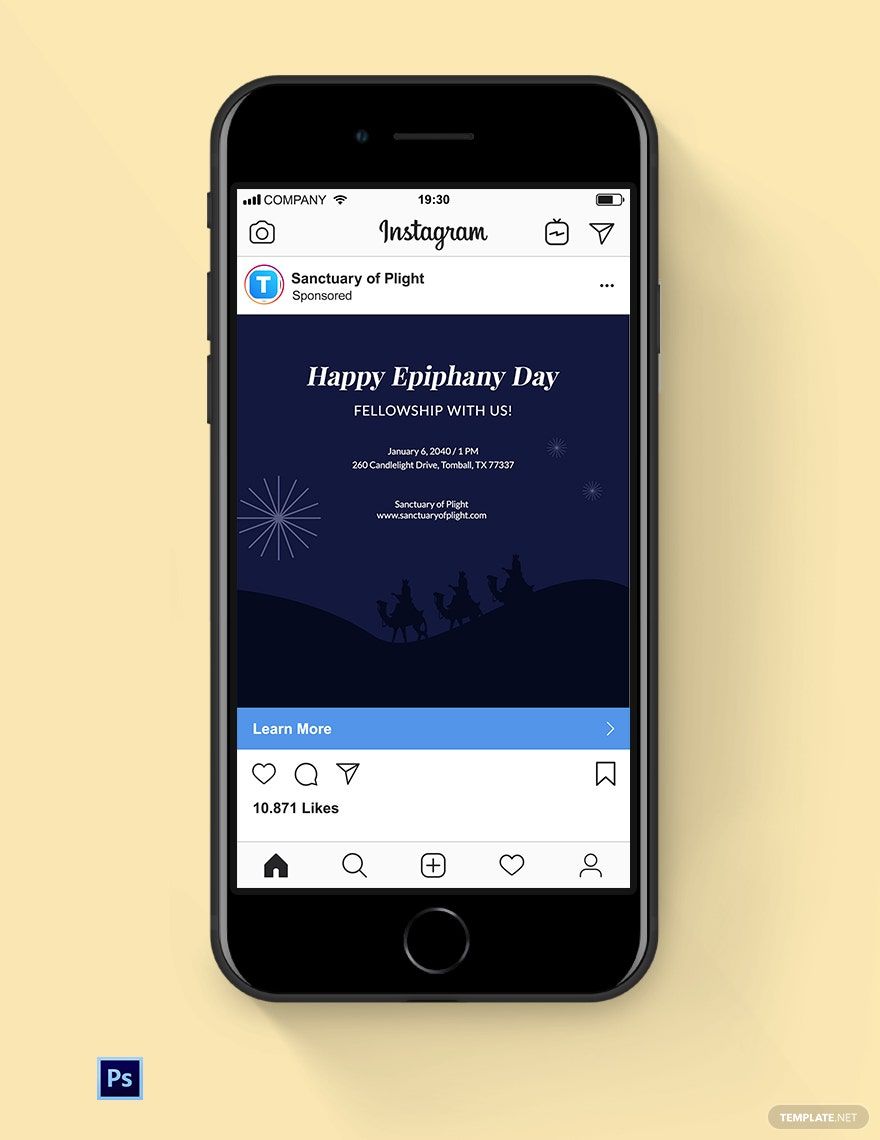 Free Happy Ephiphany Instagram Post Template in PSD