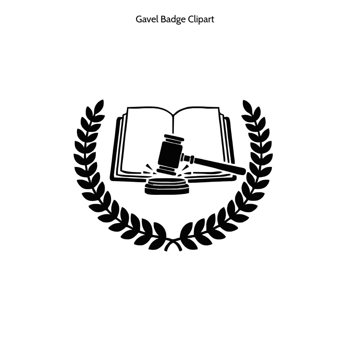 Free Gavel Badge Vector Clipart (PNG, SVG) to Edit Online