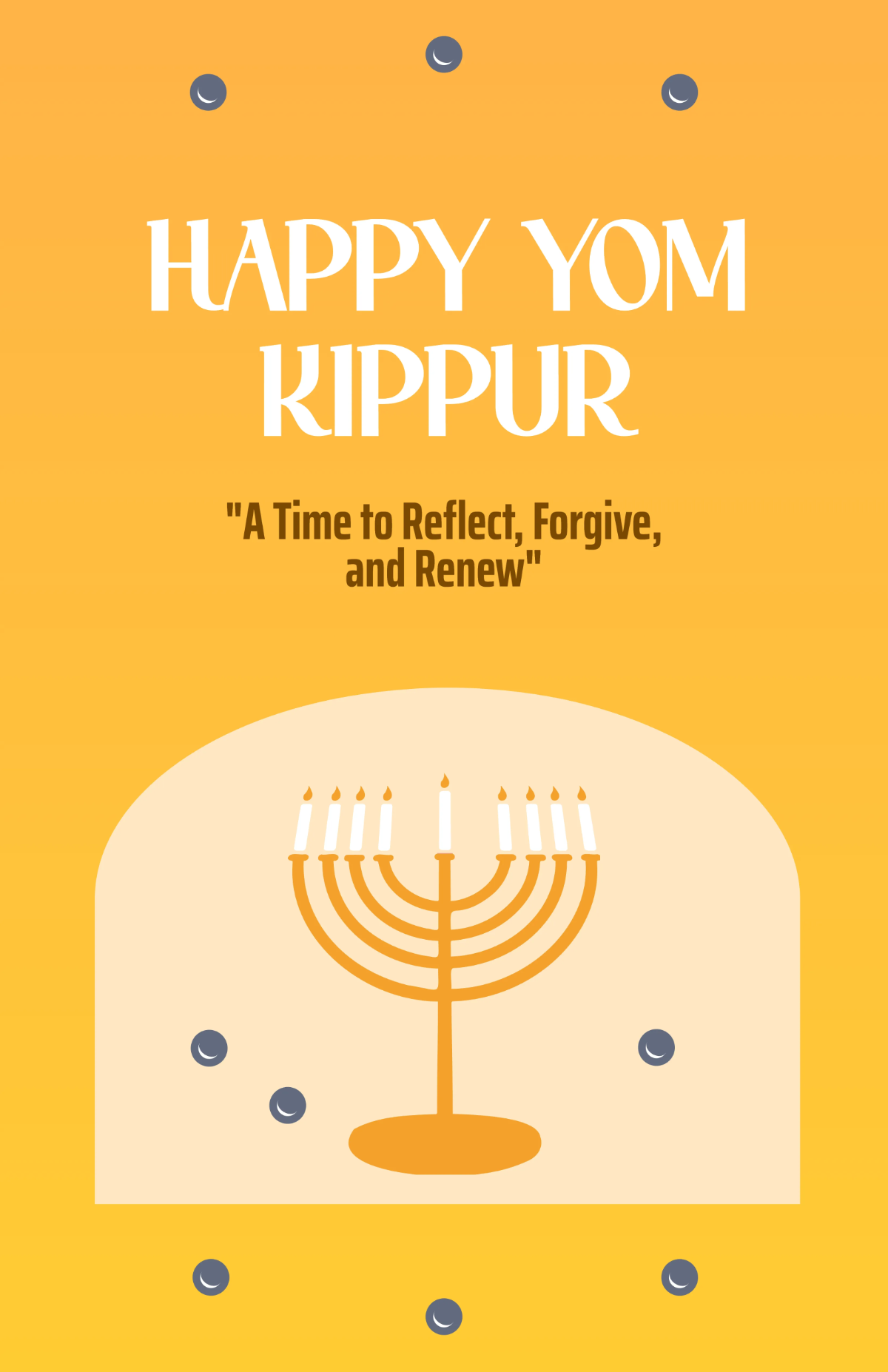 Free Happy Yom Kippur Poster Template to Edit Online
