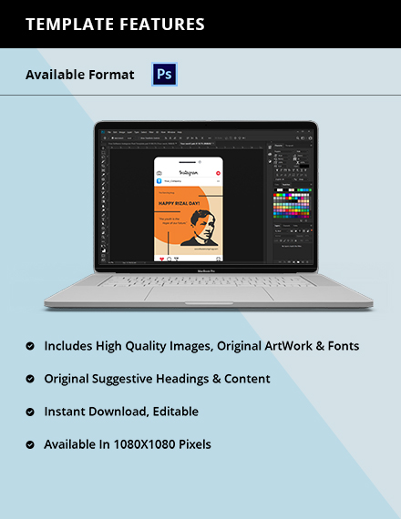 Free Rizal Day Instagram Post Template to Edit Online