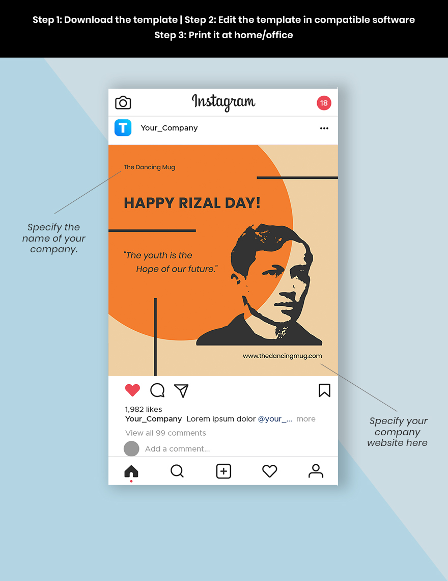 Rizal Day Instagram Post Template