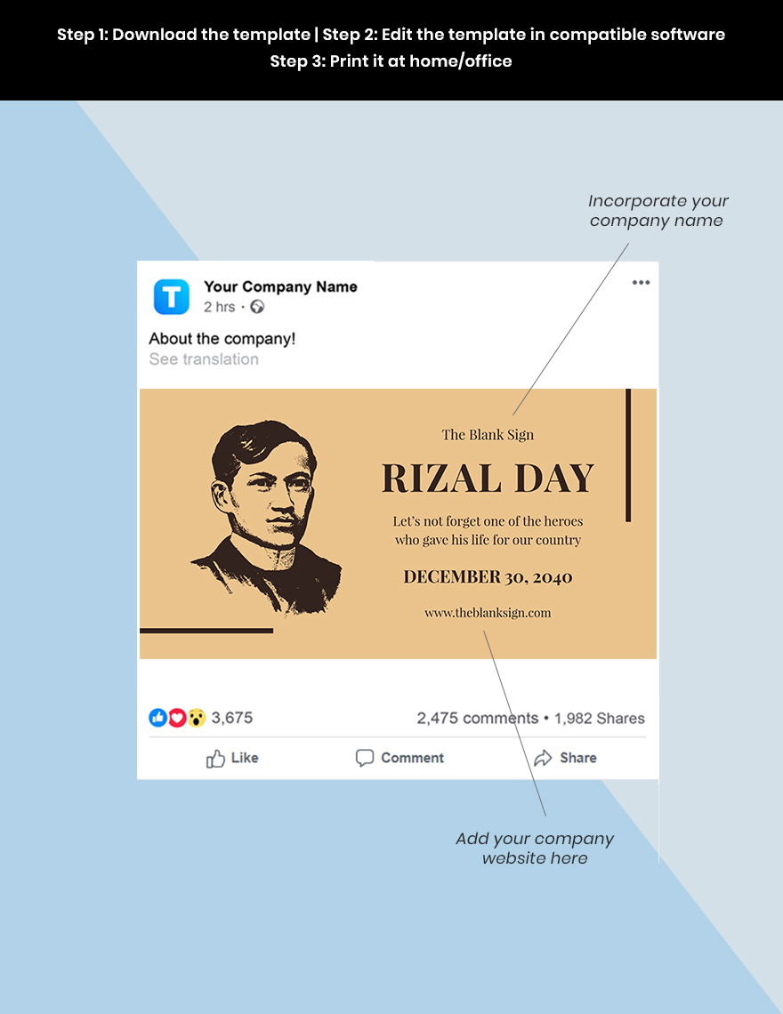 Rizal Day Facebook Post Template