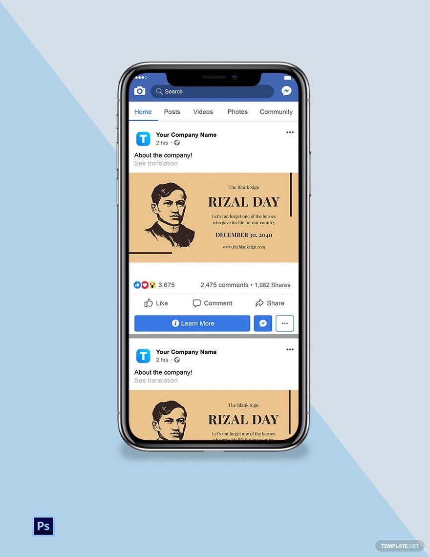 Rizal Day Facebook Post Template