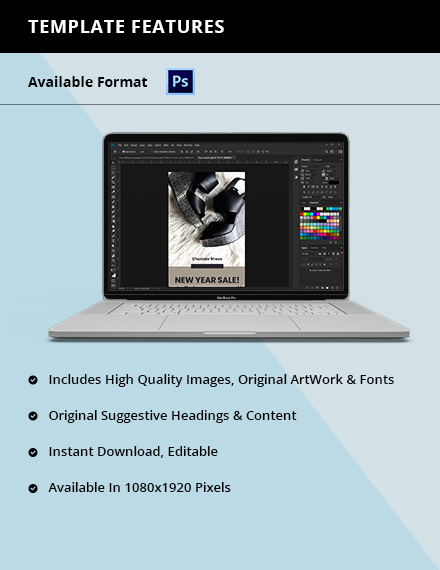 Free New Year Whatsapp Story Template to Edit Online
