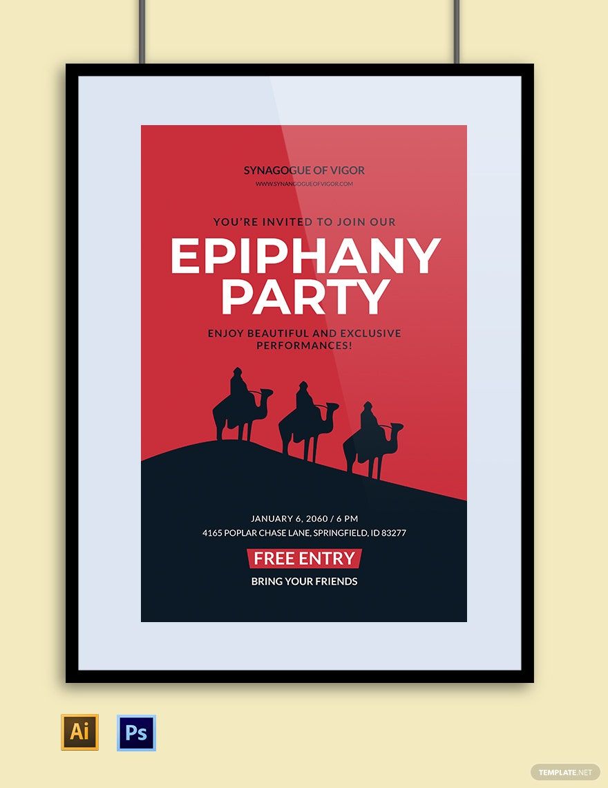 Ephiphany Party Poster Template