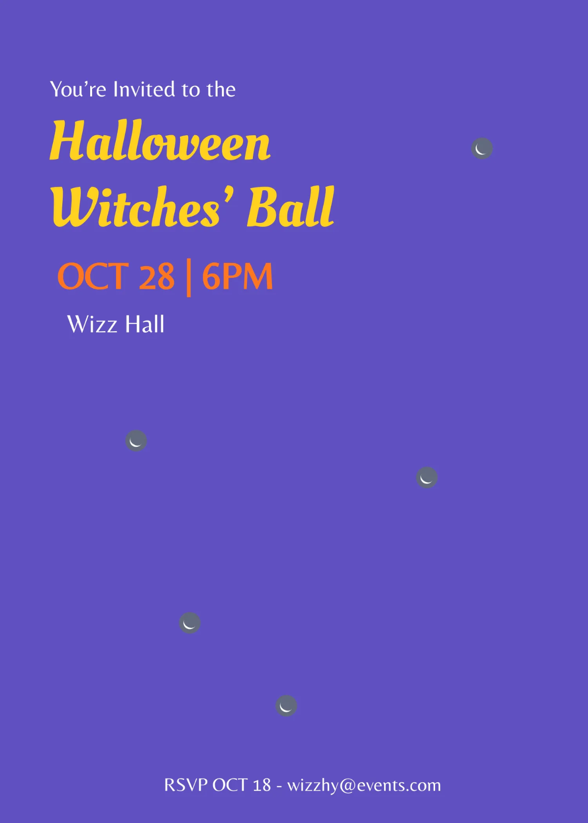 Free Halloween Witches Ball Invitation Template to Edit Online
