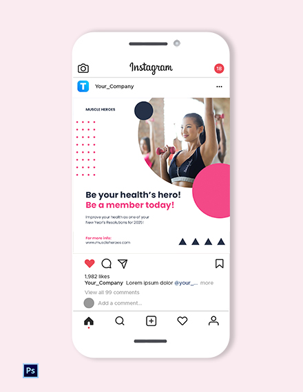 Free New Year Resolution Instagram Post Template to Edit Online