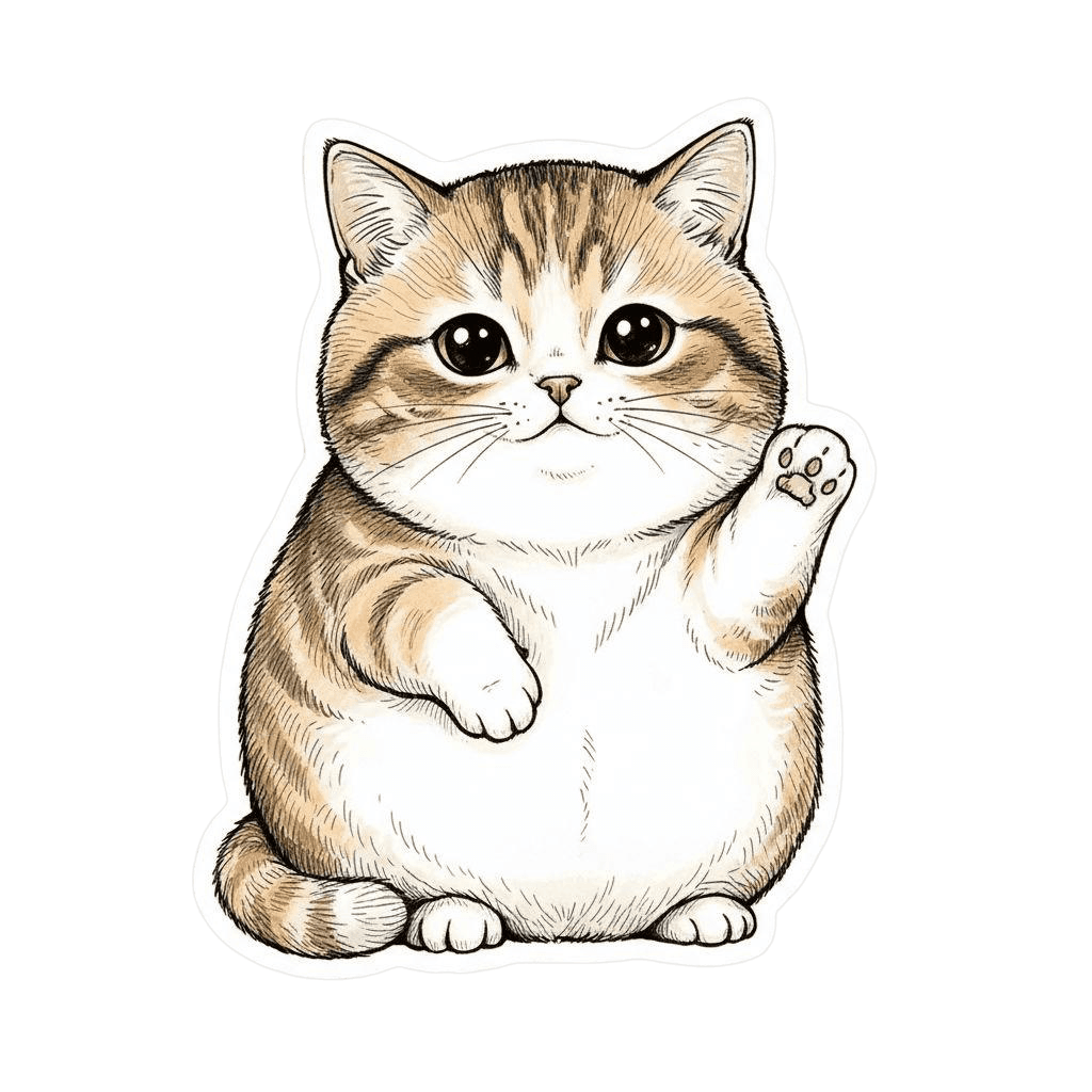 Free Aegean drawing Ink Drawing Cat Clipart Template to Edit Online