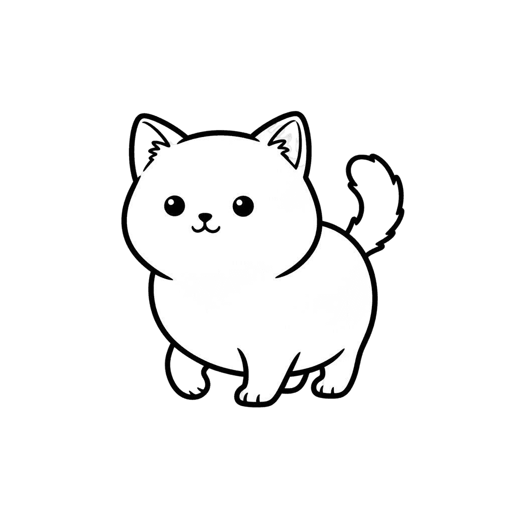 Free Aegean outline Digital Vector Cat Clipart Template to Edit Online