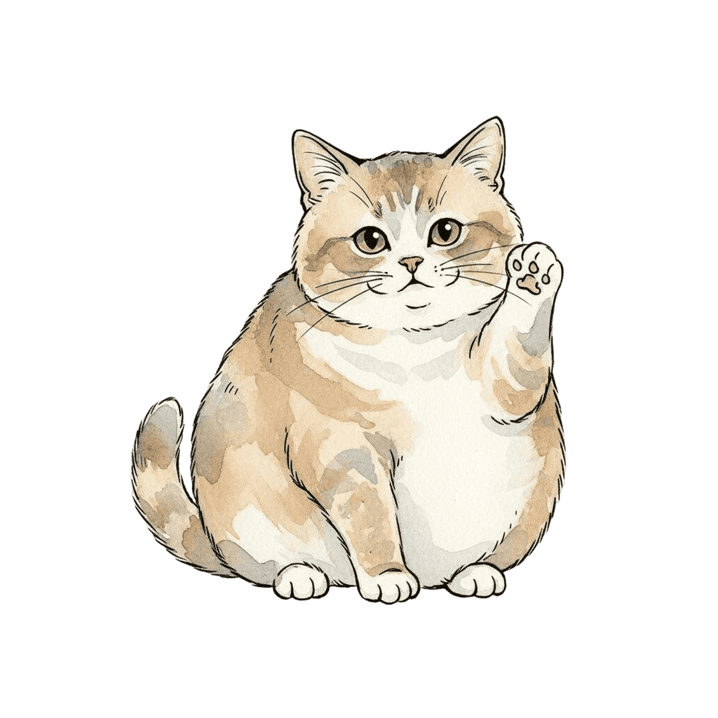 Free Aegean outline Watercolor Cat Clipart Template to Edit Online