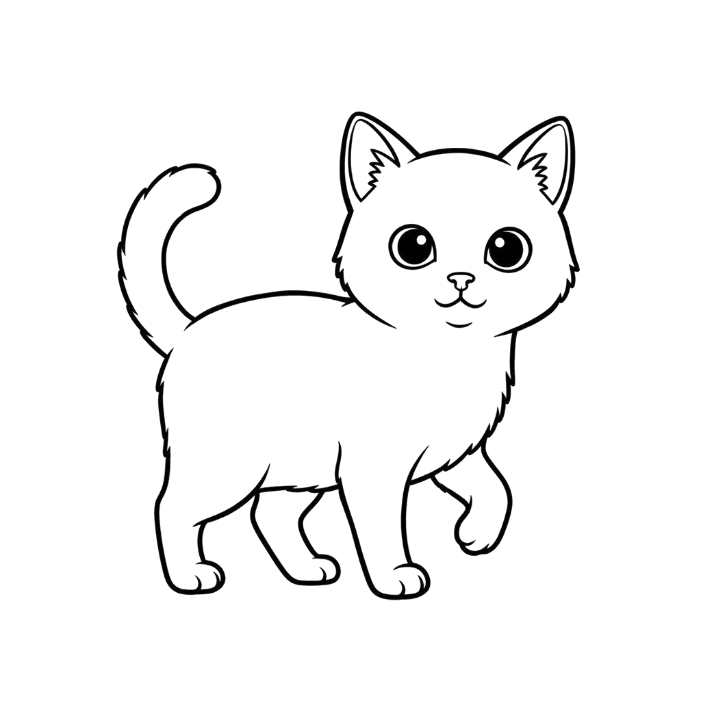 Free Aegean outline Ink Drawing Cat Clipart Template to Edit Online