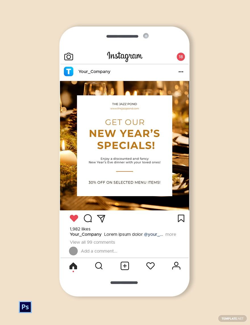 New Years Specials Instagram Post Template
