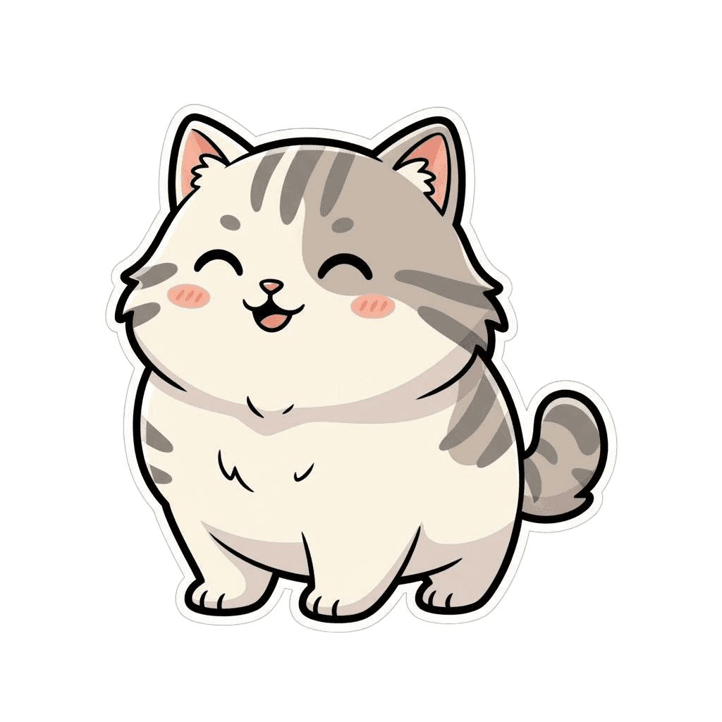 Free Aegean sticker Flat Vector Cat Clipart Template to Edit Online